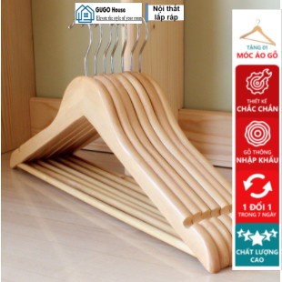 Móc gỗ treo quần áo Kiểu Hàn GUGO House - Móc Gỗ - Móc Áo - Móc phơi quần áo
