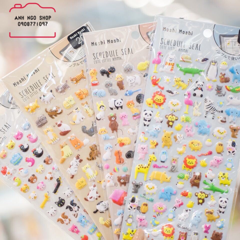 Sticker trang trí sổ tay, sổ nhật ký MOSHI MOSHI THÁI LAN