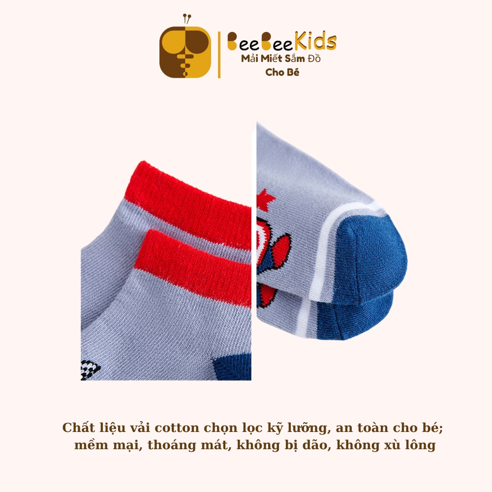 Tất Siêu Nhân Bé Trai Vớ Cổ Ngắn Siêu Anh Hùng Đội Trưởng Mỹ Trẻ Em Từ 0-10 Tuổi - Set 5 Đôi BEEBEEKIDS