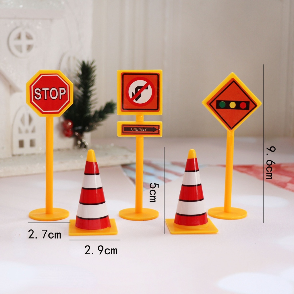 1 Bộ 8 Đồ Chơi Xe Công Trường Trang Trí Bánh Sinh Nhật Dành Cho Trẻ