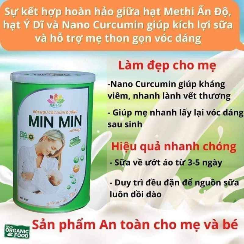 Ngũ cốc dinh dưỡng lợi sữa Min min