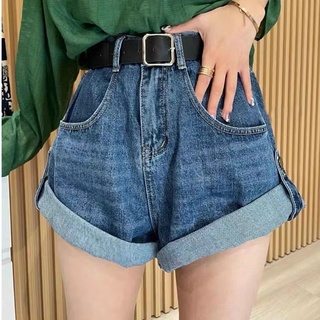 Quần short jeans lật lai gài nút (ảnh sàn + clip thật)