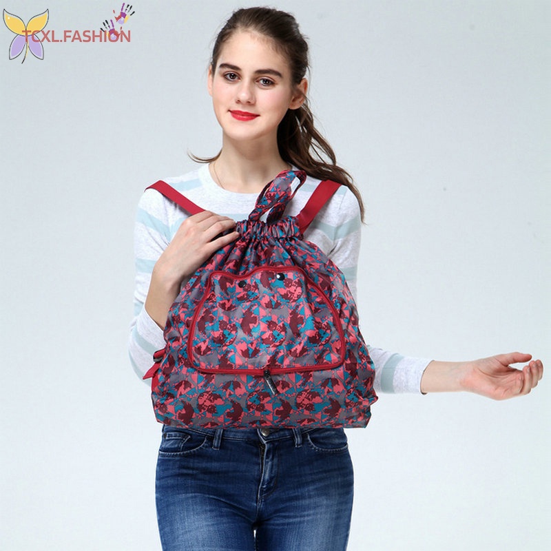 Balo dây rút đa năng in họa tiết độc đáo thời trang cho nữ