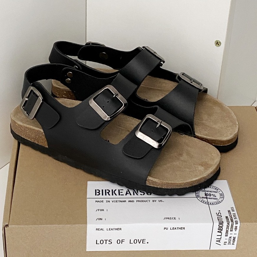 - GIÀY 2 KHOÁ CỔ THẤP DA PU MÀU ĐEN UNISEX
