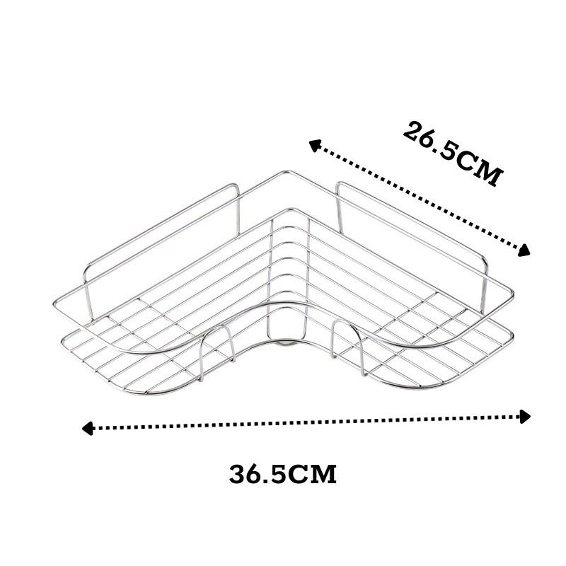 Kệ góc nhà tắm bằng inox cao cấp hàng loại siêu đẹp, Kệ nhà tắm dán tường thiết kế hiện đại để đồ cực kỳ chắc chắn
