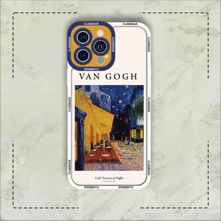 Ốp lưng iphone samsung xiaomi oppo cạnh vuông JM Case Van Gogh Cafe đêm