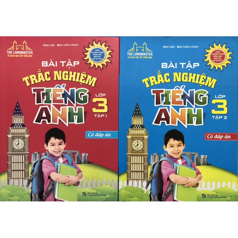 Sách - Bài tập trắc nghiệm tiếng anh lớp 3 (Combo 2 tập)