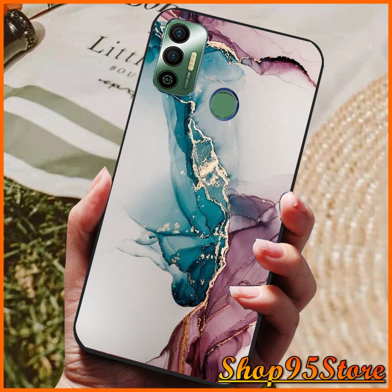 Ốp lưng Phủ bóng Tecno Pop 5 Lte  Spark 7 Pova 2 Pova 3 Spark 7T Spark 6 go họa tiết Vân đá cao cấp