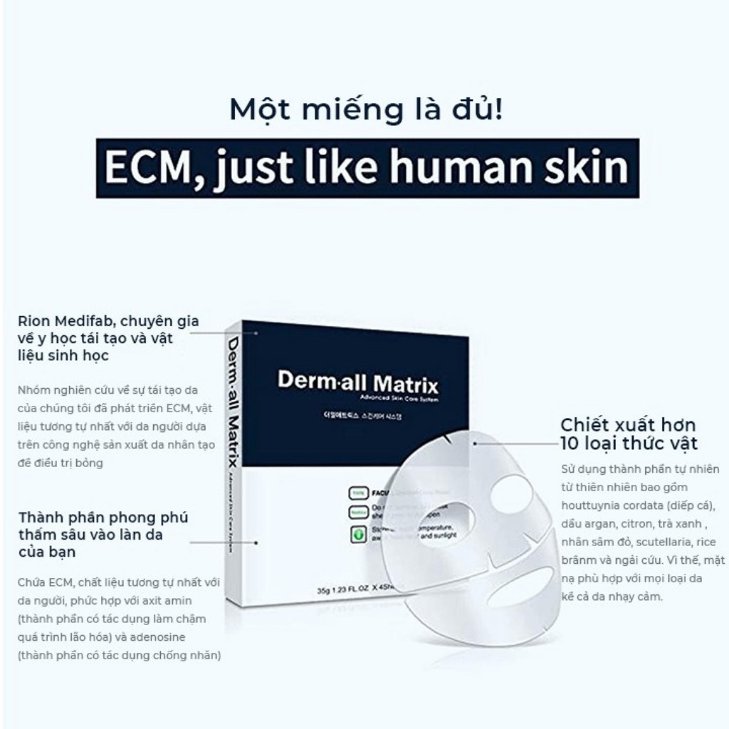 Mặt nạ Derm All Matrix Facial Dermal Care Mask nâng cơ dưỡng da 35g - ZAVENCI Official