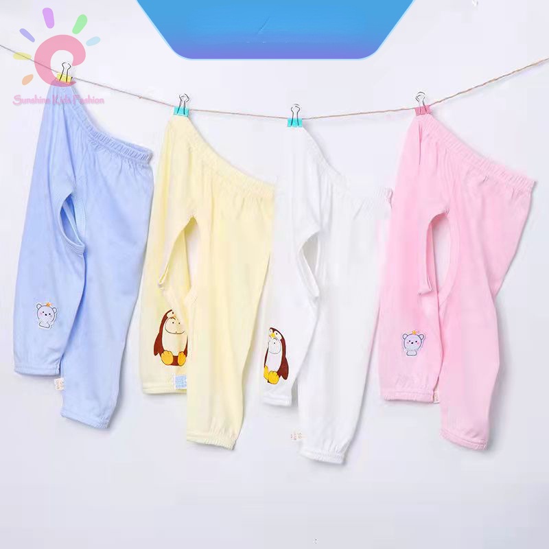 Quần cotton Mỏng Hở Đáy Mùa Hè Dành Cho Bé 0-3 Tuổi