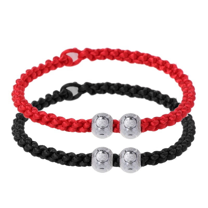 Set 2 vòng tay may mắn màu đỏ/đen