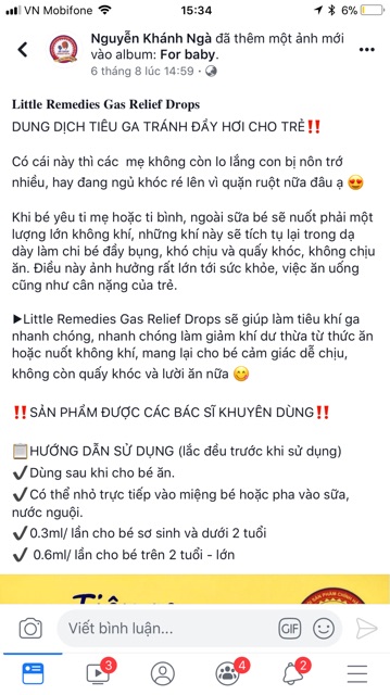 Tiêu ga Little gas relief drops (tiêu gas chống đầy bụng) hàng chính hãng Mỹ