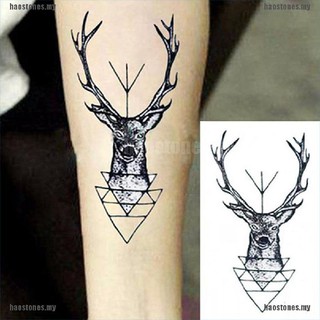 Hình xăm dán tạm thời chống nước hình đầu nai sừng tấm