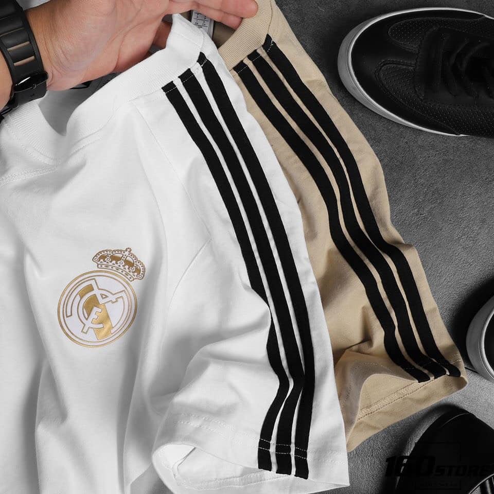 Áo DAS Ngắn Tay Logo Real Madrid Cotton Thoáng Mát