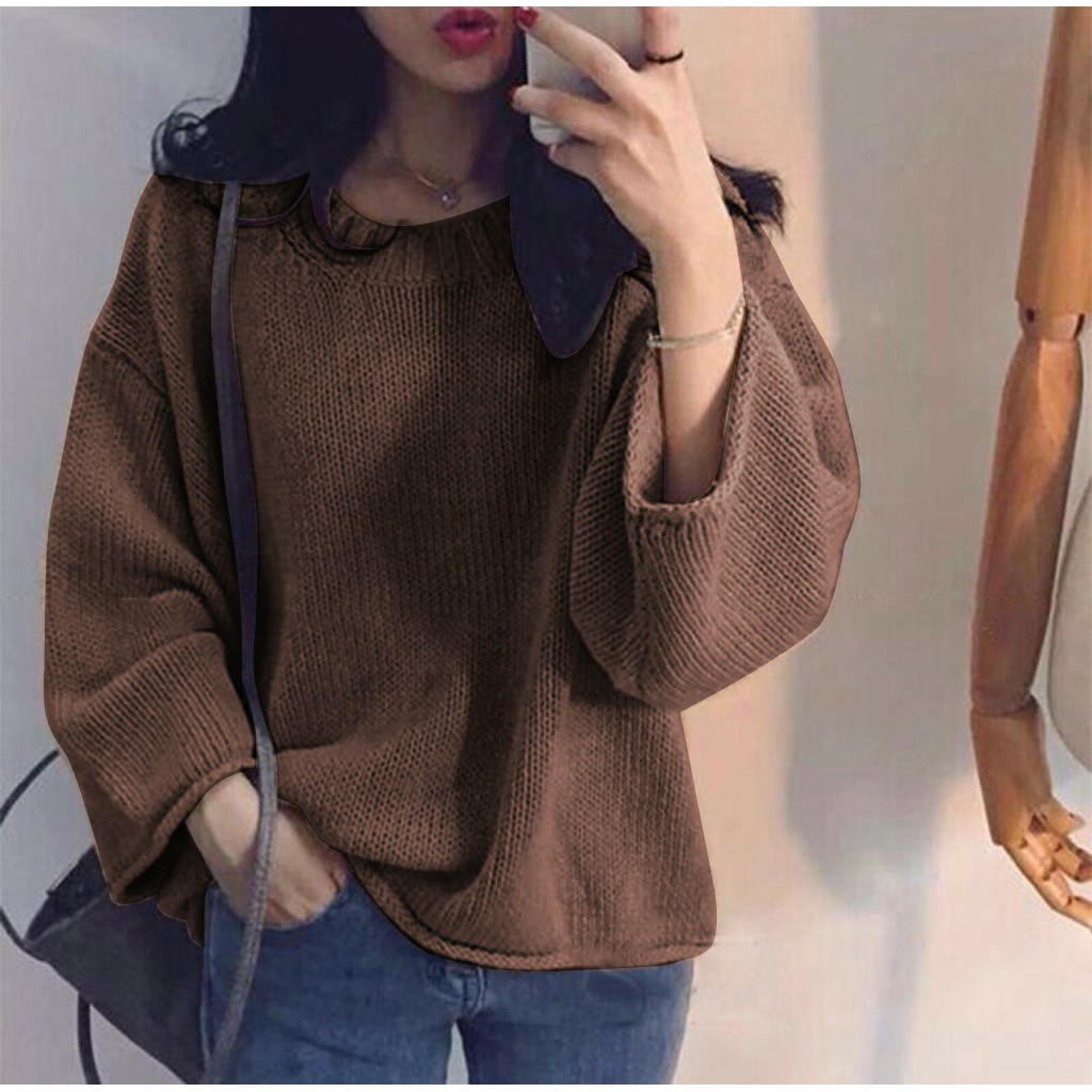 Ro + (Giao Hàng Miễn Phí) Áo Sweater Dệt Kim Dành Cho Nữ