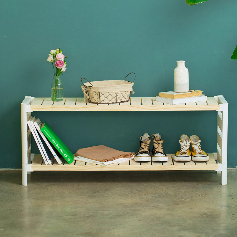 Kệ giày bằng gỗ thông nhật - 2 . 3 tầng 100 cm