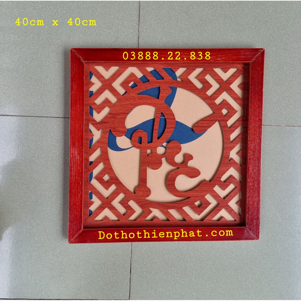 Tấm chắn khói chữ Phúc Lộc Thọ màu đỏ 40cm x 40cm mẫu vuông