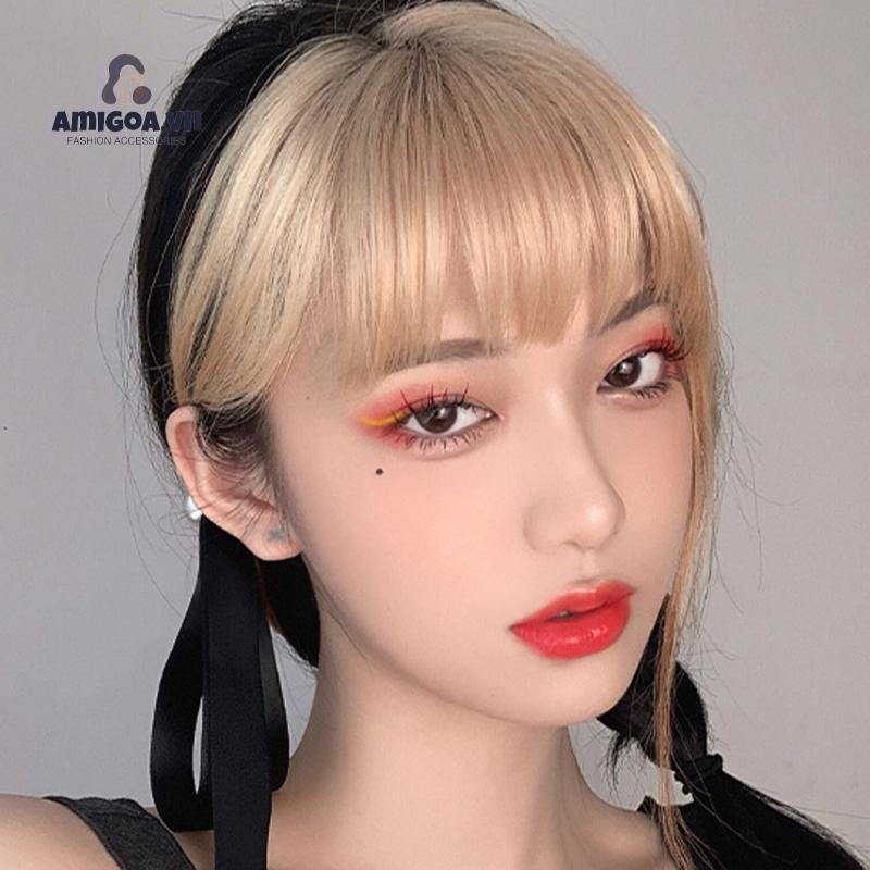 ✨✨ Tóc mái bằng giả nhuộm tông vàng thời trang