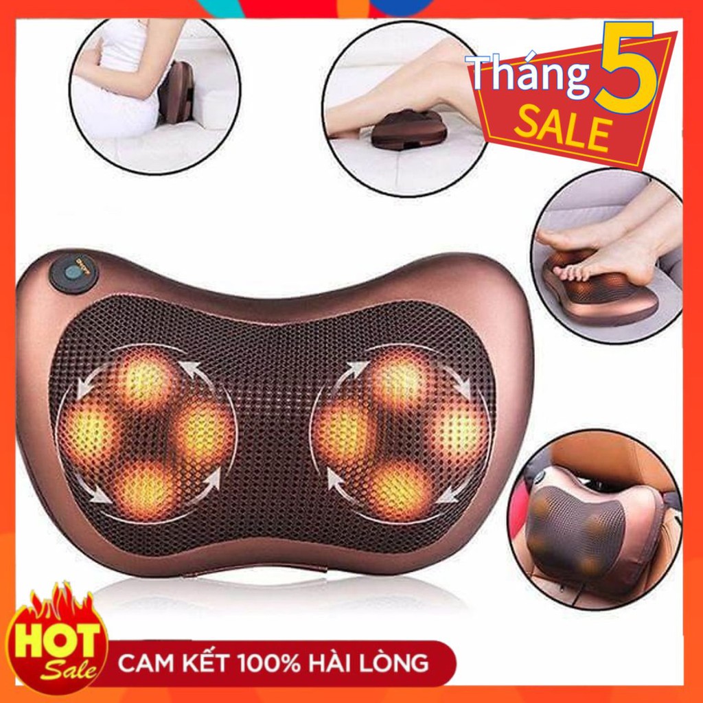 [XÃ HÀNG] GỐI 8 BI HỒNG NGOẠI MASSAGE 2 CHIỀU