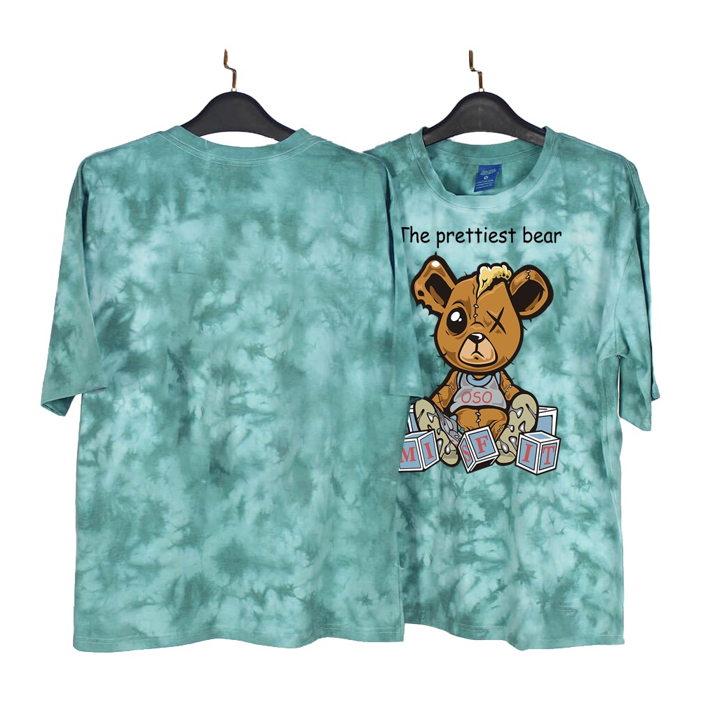 Áo Thun Gấu Bông Misfis 100% Cotton, Áo Phông Form Rộng Unisex Cho Nam Và Nữ.