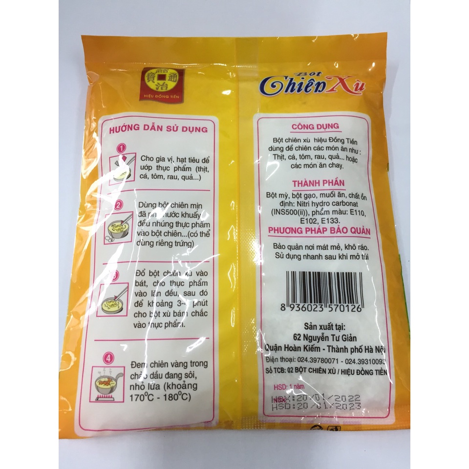 Bột chiên xù màu trắng / bột chiên giòn hòa nước - đồng tiền