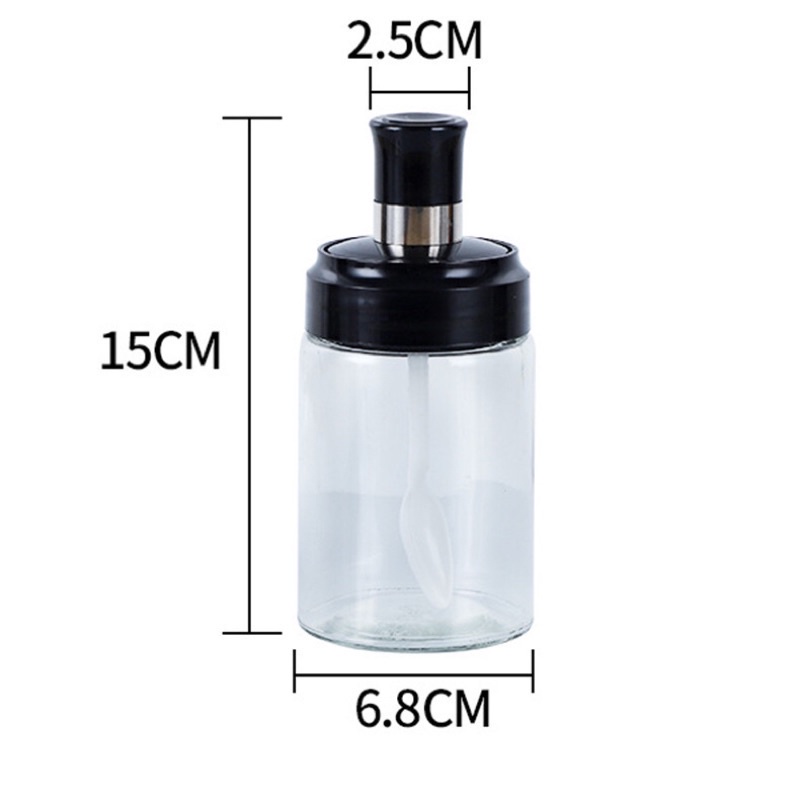 [FREESHIP] Hũ đựng gia vị thủy tinh kèm muỗng dung tích 250ml thiết kế tinh tế mang đến góc bếp nhà bạn thêm hiện đại.