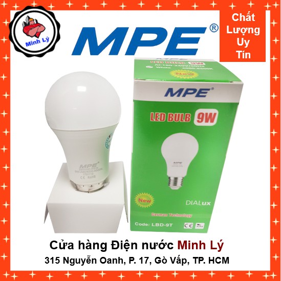 Bóng Đèn Led Tròn 7W - 9W MPE Chuẩn Châu Âu (Ánh sáng Trắng)