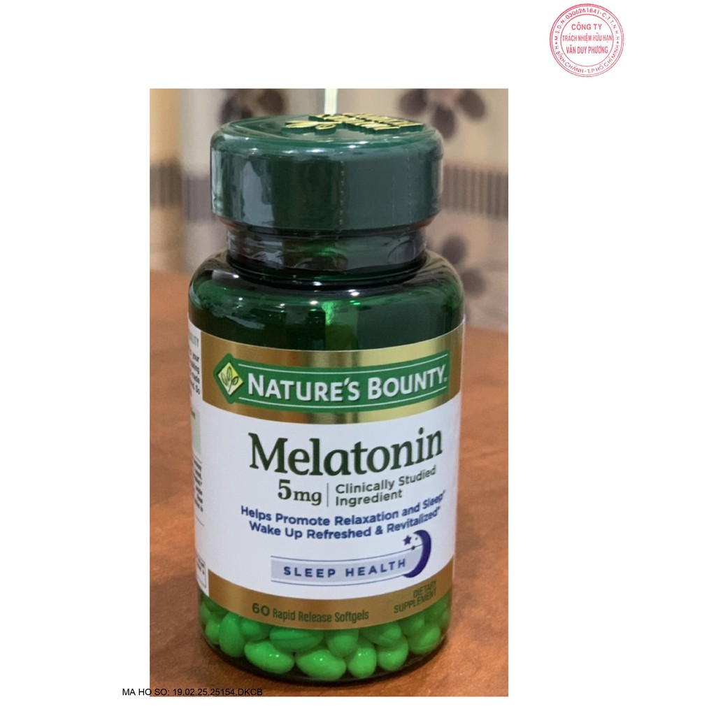 Viên Uống Điều Hòa Giấc Ngủ Nature’s Bounty Melatonin 5mg Hộp 60 Viên