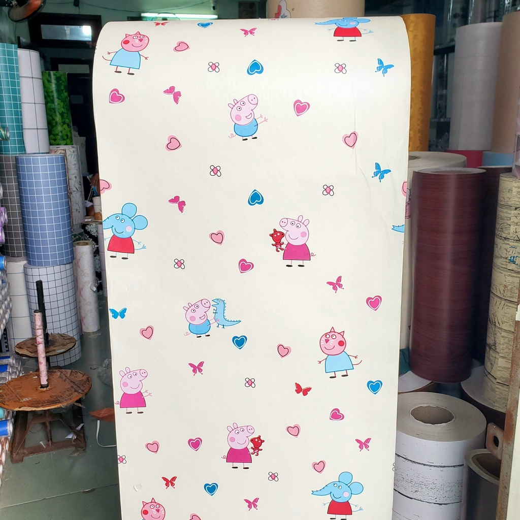 Decal giấy dán tường THÚ NGỐ VÀNG KEM khổ 45cm keo sẵn