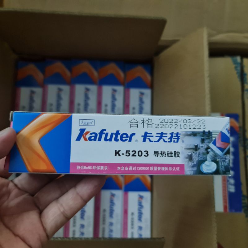 Kafuter 5202 xám & 5203 trắng sữa keo silicon tản nhiệt hệ số cao- trọng lượng 80g.