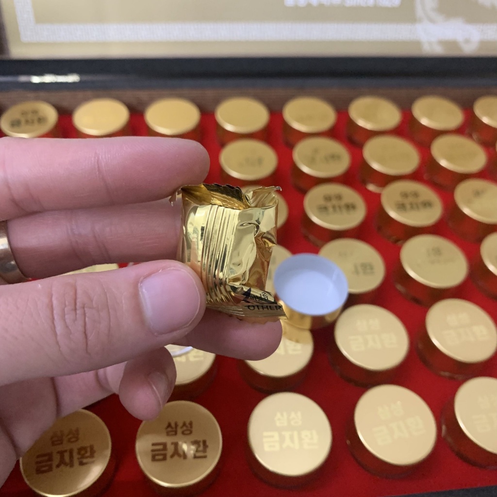 An Cung Ngưu Hoàng Hoàn Samsung Hàn Quốc, Hộp Gỗ 60 Viên * 3.75g