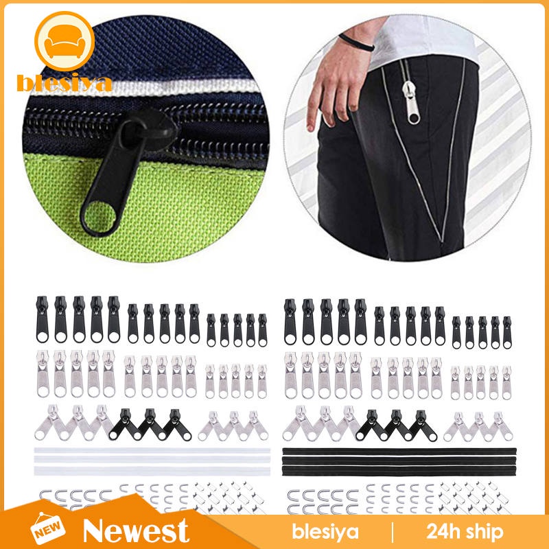 Bộ đầu khóa kéo 87 món thông dụng dễ kéo để tự sửa chữa dây khóa kéo quần áo/ vali hành lý/ áo khoác/ balo