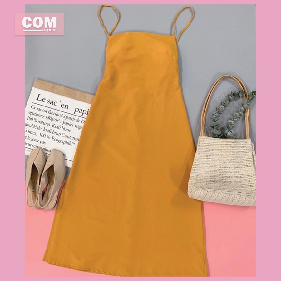 🍒 ĐẦM MAXI VÀNG HỞ LƯNG 🍒 Hình thật chụp sàn