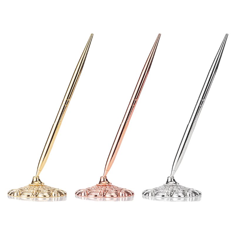 Giá Đỡ Bút Bi Bằng Kim Loại Phong Cách Retro Tiện Dụng Cho Văn Phòng / Tiệc Cưới