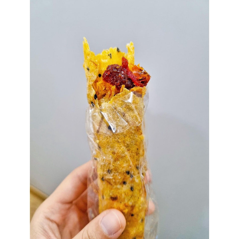 Bánh tráng nướng cuốn mắm ruốc chà bông tép đặc sản Phan Rang - Anh Bảy Mập - món ăn vặt ngon - SuperMint