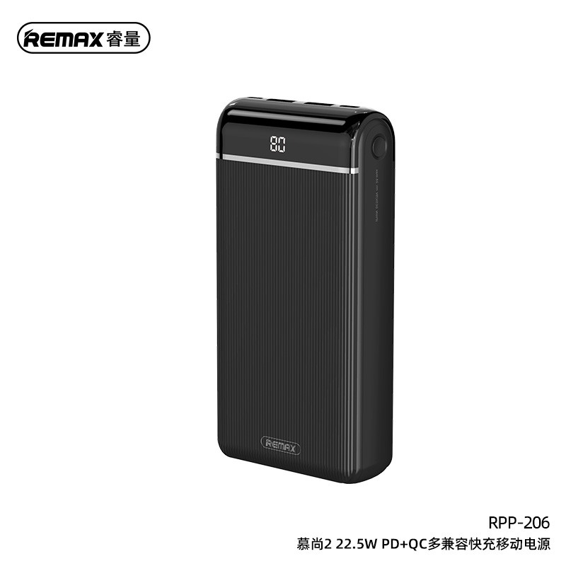 PIN SẠC DỰ PHÒNG REMAX RPP-206 - 20.000 MAH - 3 INPUT 3 OUTPUT - CÓ SẠC NHANH (PD250325)