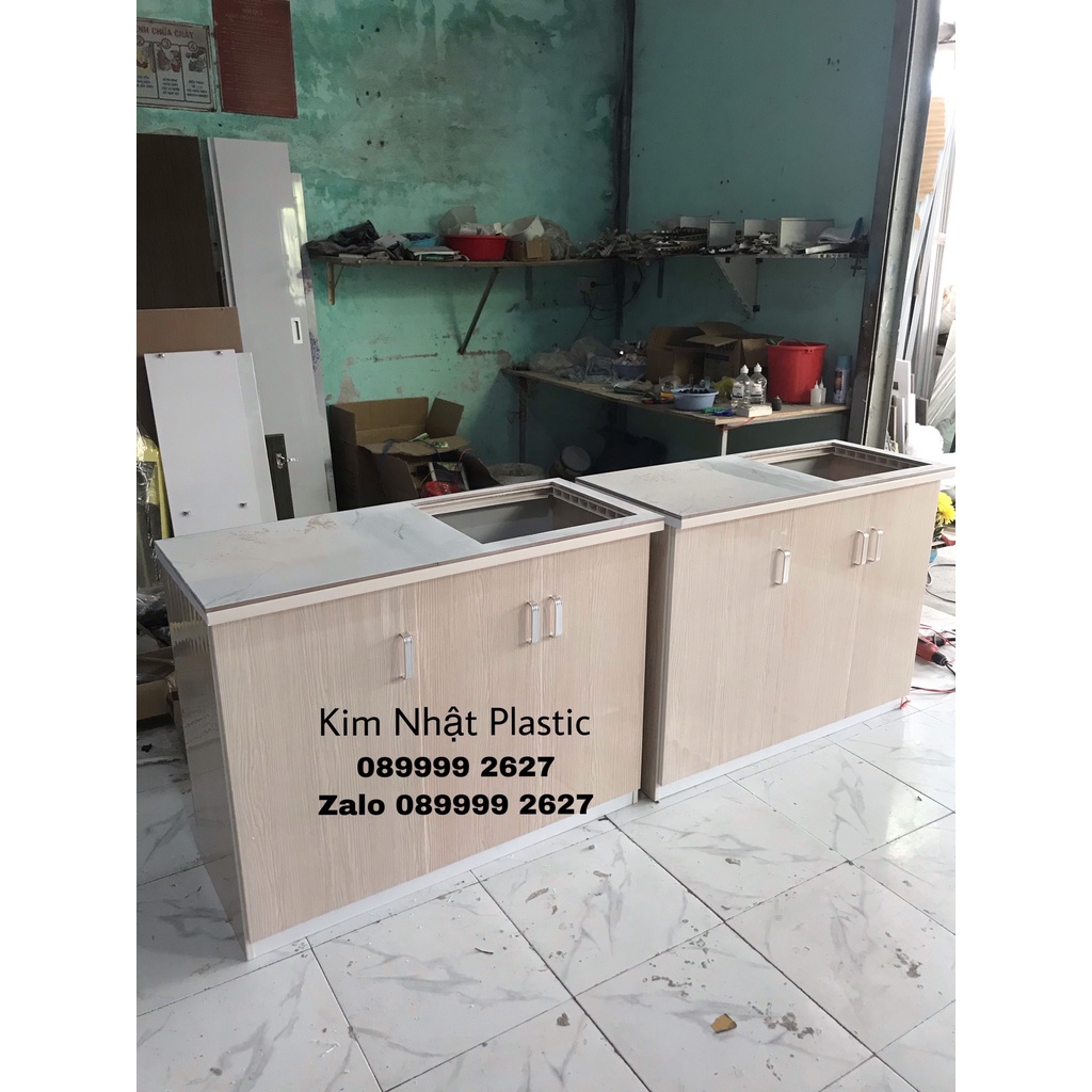 Tủ bếp nhựa Đài Loan mini có bồn rửa mặt gạch FREESHIP