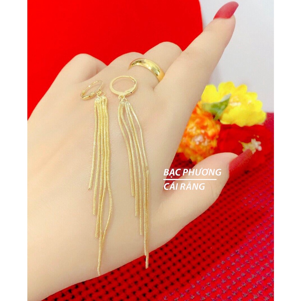 Bông Tai Nữ Kiểu Mì Mạ Vàng 18K Thời Trang