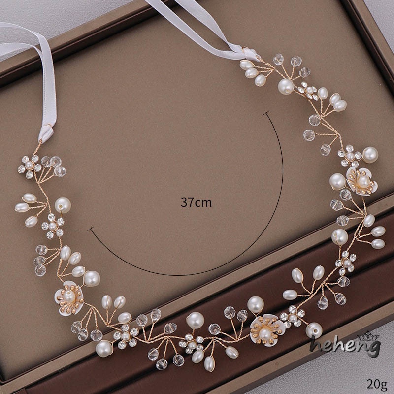 Băng Đô Cài Tóc Đính Đá Và Ngọc Trai Nhân Tạo Lấp Lánh Thời Trang Mới Cho Cô Dâu