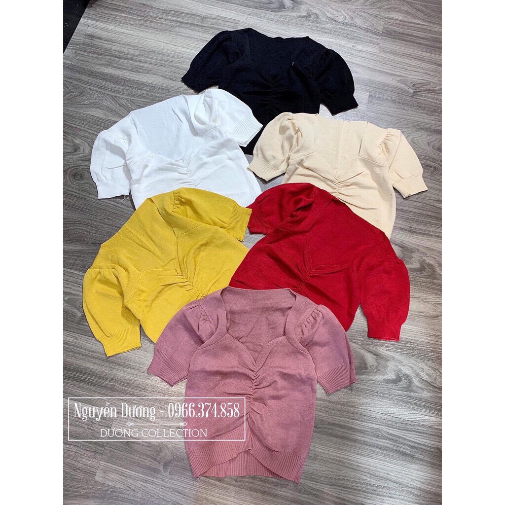 Áo Len Nhúm Ngực Cổ V Siêu Hót(#374)_Xưởng May Quang Anh
