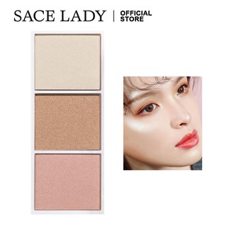 Bảng Phấn Bắt Sáng Và Tạo Khối Sace Lady 3 Màu Ánh Kim Lấp Lánh 4.5g/0.15oz.*3
