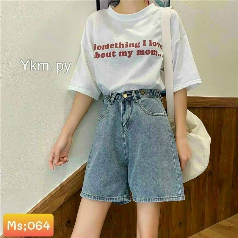 Quần jeans ngố cạp khuy ống suông lưng cao cá tính