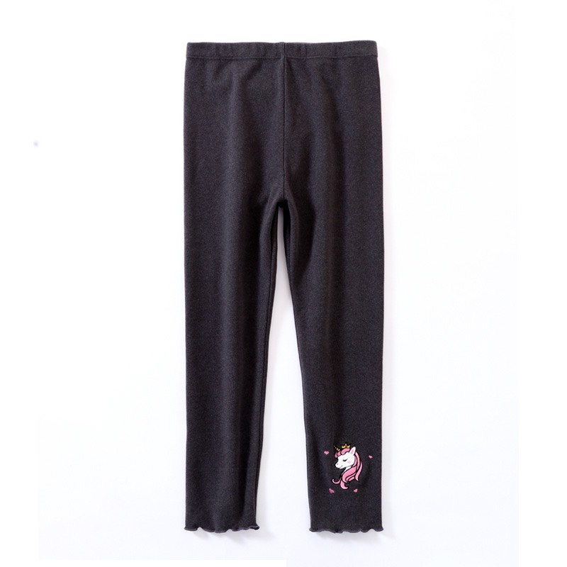 Quần legging cotton nỉ thu đông hãng Mamdadkid cho bé gái thêu ngựa Pony