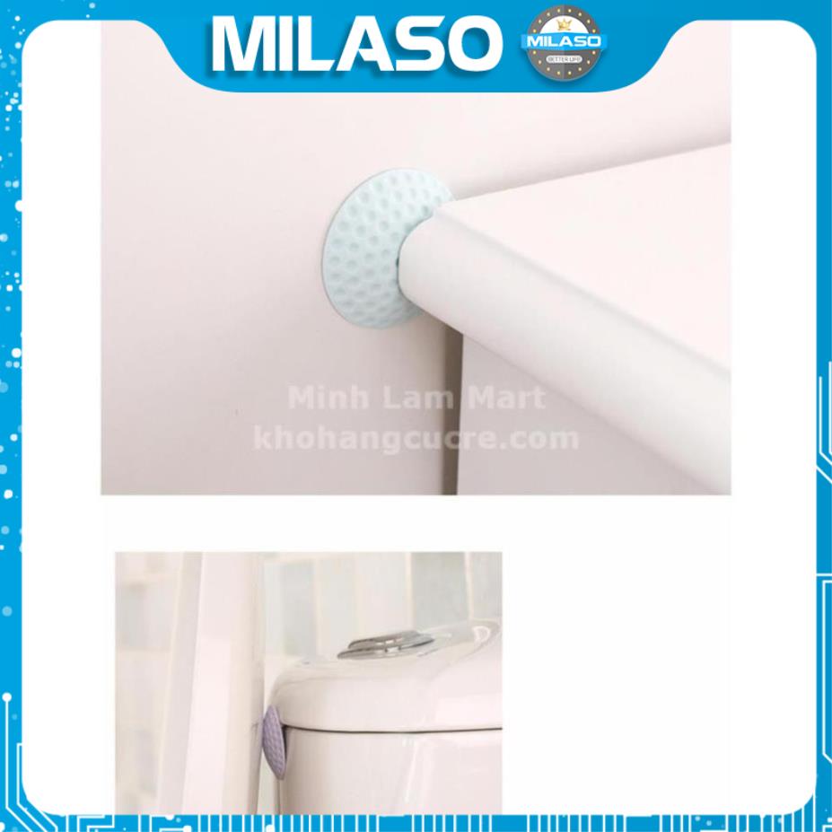Miếng chặn cửa giảm ồn MILASO nhựa silicon dán tường chống va đập tay nắm cửa an toàn cho bé ngon giấc HG-001031