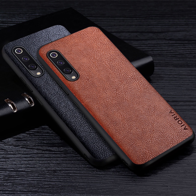 Ốp Điện Thoại Doanh Nhân Bằng Da Phong Cách Retro Sang Trọng Cho Xiaomi Mi 9 8 Lite SE
