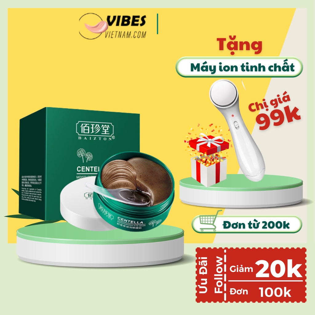 Mặt nạ mắt trà đỏ Centella - Giảm thâm chống lão hóa da mắt vibesvietnam hộp 60 miếng