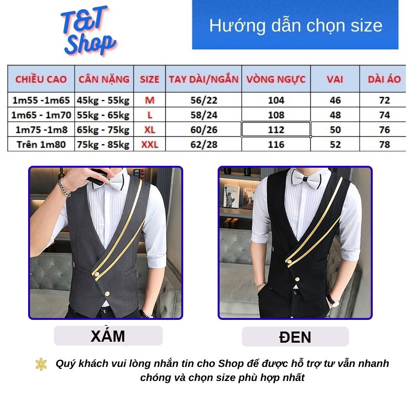 Áo Gile vạt chéo chất vải Tuytsi mỏng  tôn Form,   không phai màu, không nhăn mã mã- H54
