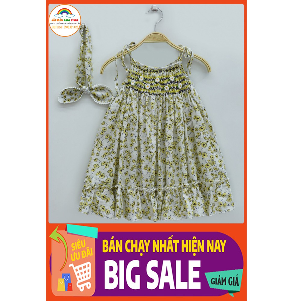 ĐẦM SMOCK HAI DÂY HOA NHÍ KÈM TUBAN