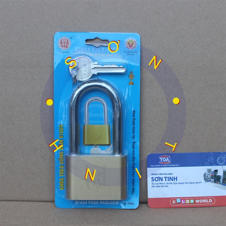 Khoá đồng bấm được cầu khoá dài Việt Tiệp 01524 01624