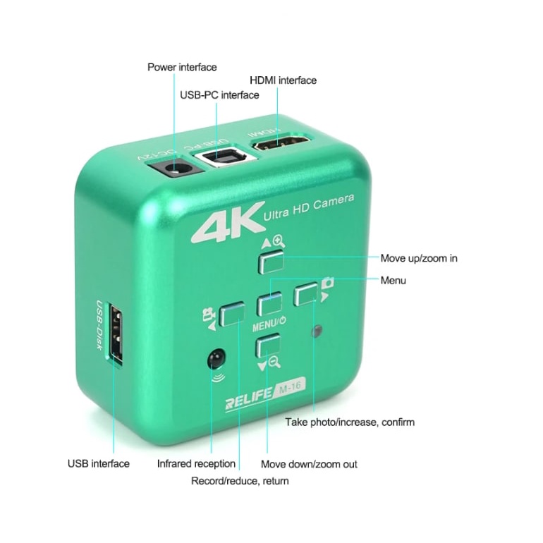 Đầu camera Relife M-16 cho kính hiển vi (4K/30 fps